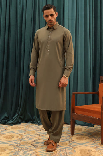 Light Brown Wash & Wear Shalwar Kameez