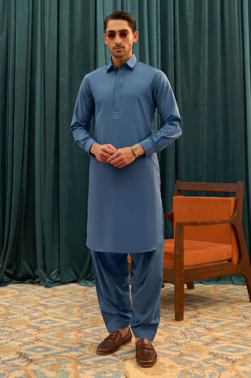 Blue Wash & Wear Shalwar Kameez