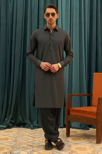 Charcoal Wash & Wear Shalwar Kameez