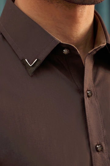 Coffee Wash & Wear Shalwar Kameez