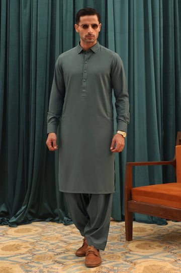Grey Wash & Wear Shalwar Kameez