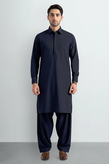 Navy Blue Wash & Wear Shalwar Kameez