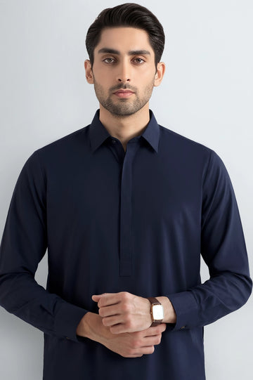 Navy Blue Wash & Wear Shalwar Kameez