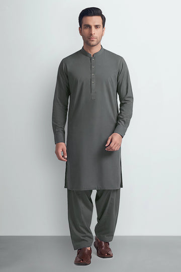 Dark Grey Wash & Wear Shalwar Kameez