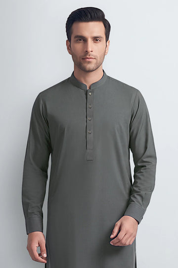 Dark Grey Wash & Wear Shalwar Kameez