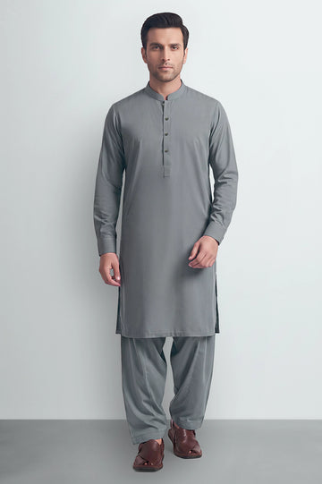 Grey Wash & Wear Shalwar Kameez