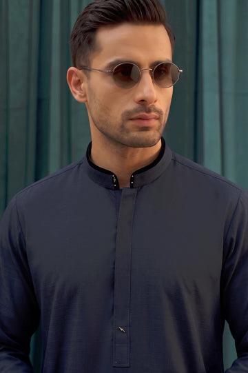 Dark Blue Wash & Wear Shalwar Kameez