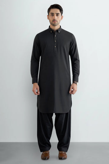 Black Wash & Wear Shalwar Kameez
