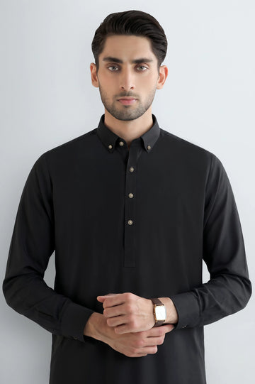 Black Wash & Wear Shalwar Kameez