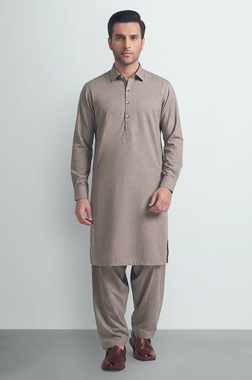 Light Brown Wash & Wear Shalwar Kameez