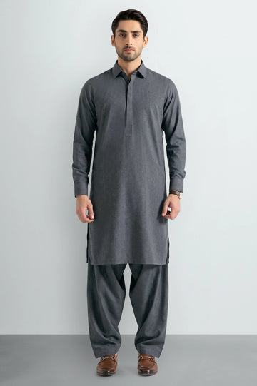 Medium Grey Wash & Wear Shalwar Kameez