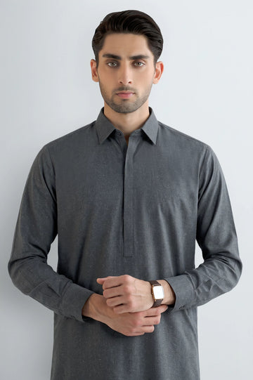 Medium Grey Wash & Wear Shalwar Kameez