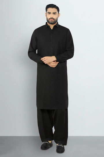 Black Wash & Wear Shalwar Kameez