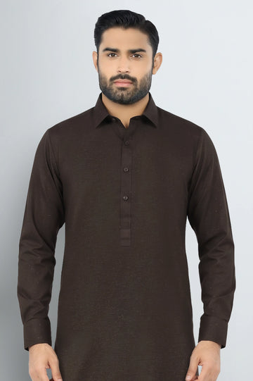 Dark Brown Wash & Wear Shalwar Kameez
