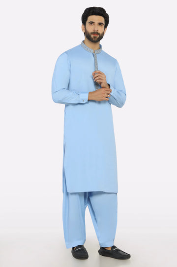 Sky Blue Wash & Wear Shalwar Kameez