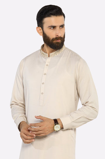 Light Beige Wash & Wear Shalwar Kameez