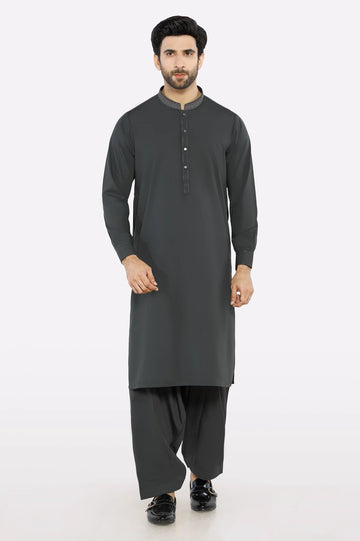 Dark Grey Wash & Wear Shalwar Kameez