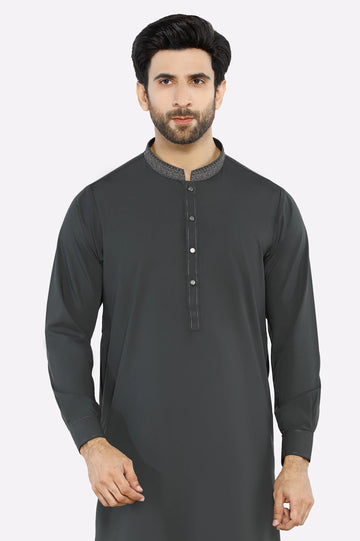 Dark Grey Wash & Wear Shalwar Kameez