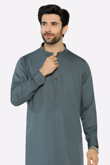 Dark Grey Wash & Wear Shalwar Kameez