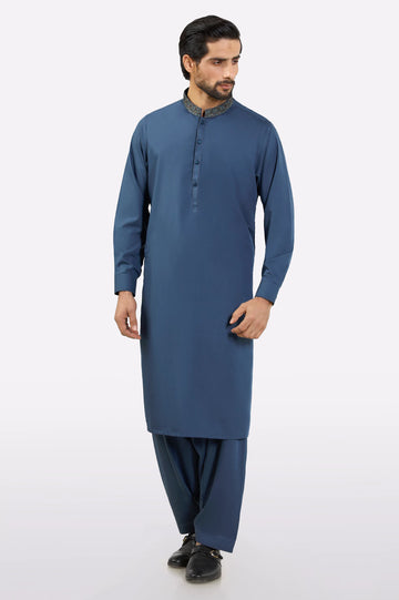 Dark Blue Wash & Wear Shalwar Kameez