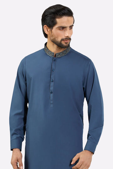 Dark Blue Wash & Wear Shalwar Kameez