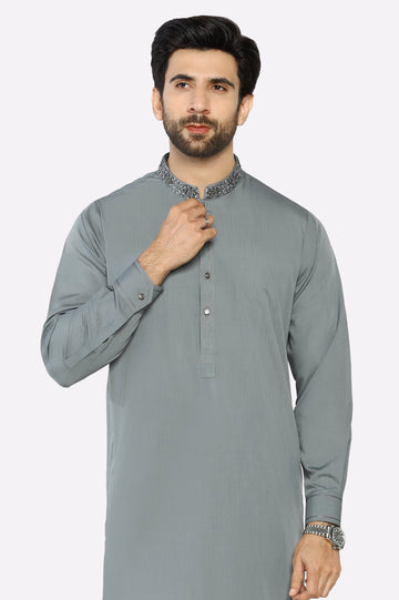 Light Grey Wash & Wear Shalwar Kameez