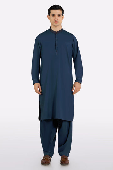 Dark Blue Wash & Wear Shalwar Kameez