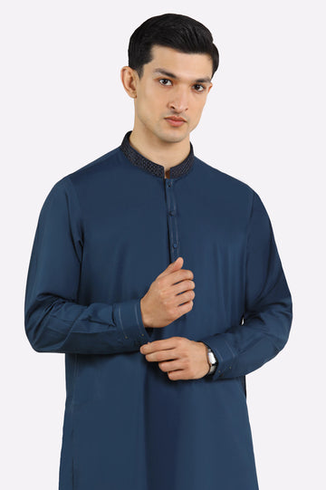 Dark Blue Wash & Wear Shalwar Kameez