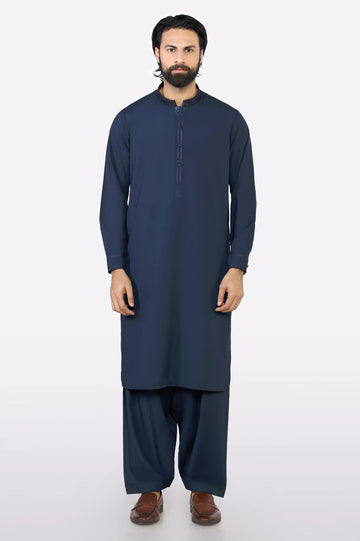 Navy Blue Wash & Wear Shalwar Kameez
