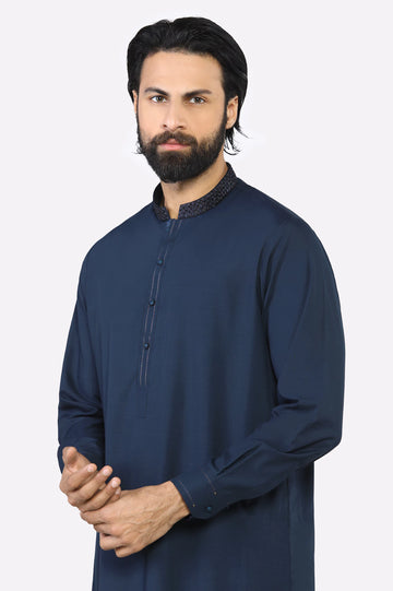 Navy Blue Wash & Wear Shalwar Kameez