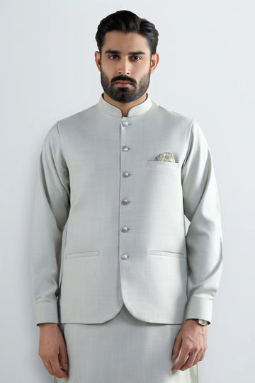 Light Green Shalwar Kameez with Waistcoat