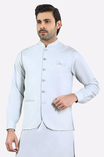 Light Grey Shalwar Kameez with Waistcoat