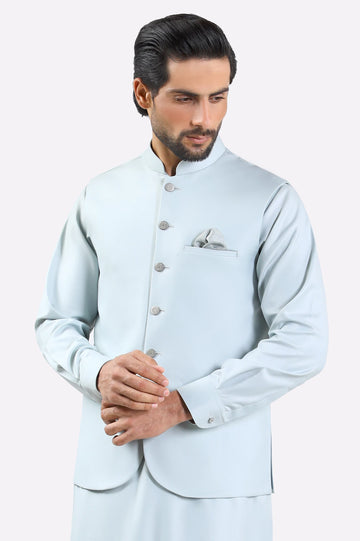Light Grey Shalwar Kameez with Waistcoat