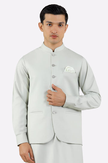 Light Green Shalwar Kameez with Waistcoat