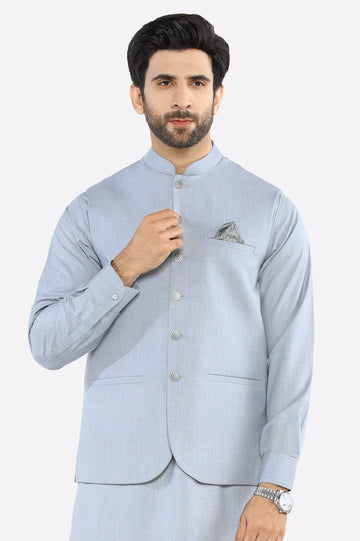 Grey Shalwar Kameez with Waistcoat