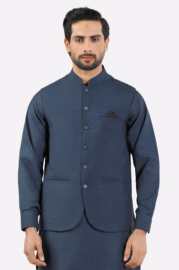 Grey Shalwar Kameez with Waistcoat