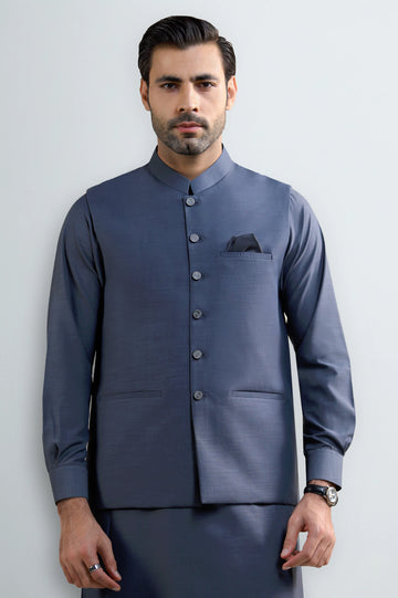 Grey Shalwar Kameez with Waistcoat