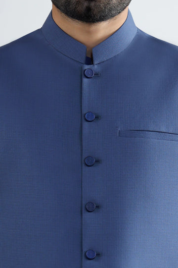 Dark Blue Shalwar Kameez with Waistcoat