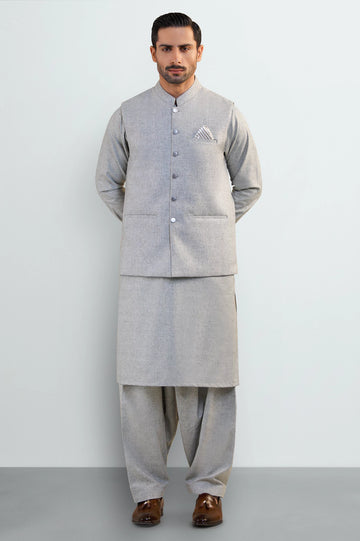 Light Green Shalwar Kameez with Waistcoat