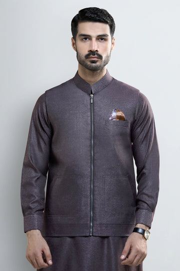 Purple Shalwar Kameez with Waistcoat
