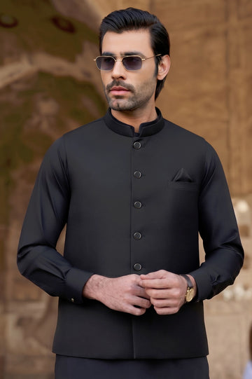 Dark Grey Shalwar Kameez with Waistcoat