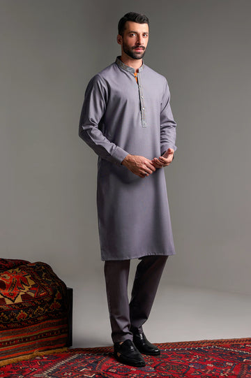 Light Grey Wash & Wear Kurta Pajama