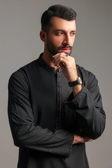 Black Wash & Wear Kurta Pajama