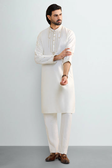 Off White Wash & Wear Kurta Pajama