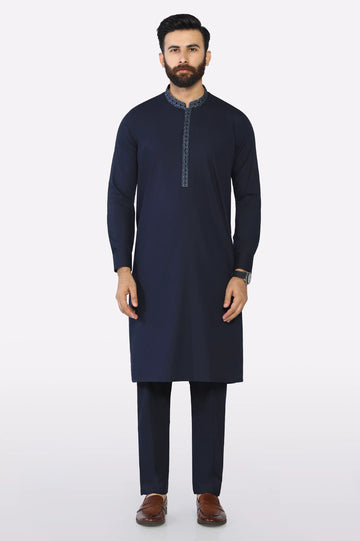 Navy Blue Wash & Wear Shalwar Kameez