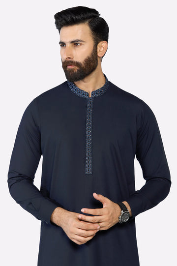 Navy Blue Wash & Wear Shalwar Kameez