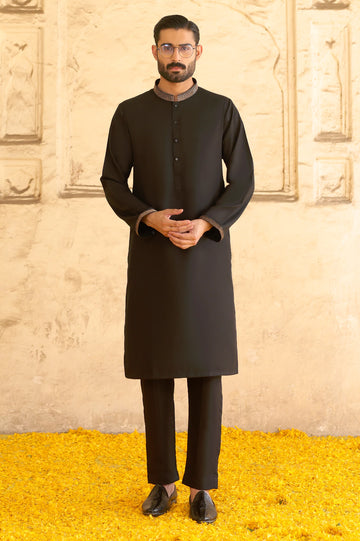 Black Wash & Wear Kurta Pajama