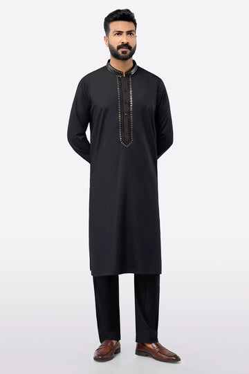 Black Wash & Wear Shalwar Kameez