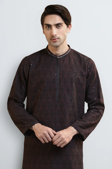 Burgundy Wash & Wear Kurta Pajama