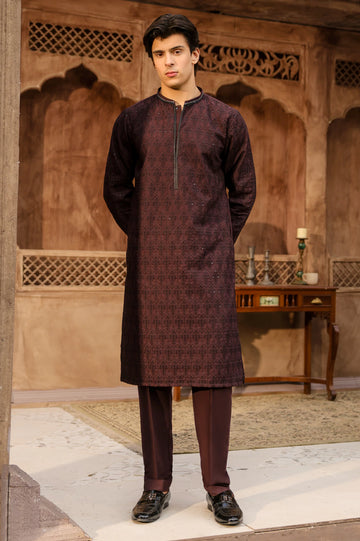 Burgundy Wash & Wear Kurta Pajama